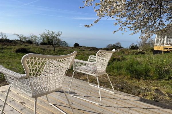 Lederbarakken udsigt fra terrassen